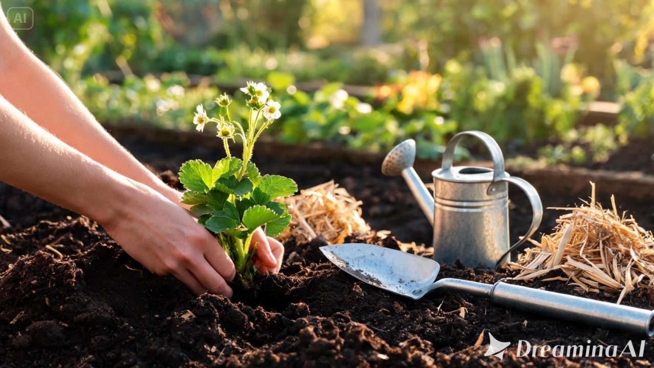 Aprenda a cultivar fresa com sucesso, desde o preparo do solo até os cuidados que favorecem uma boa colheita.