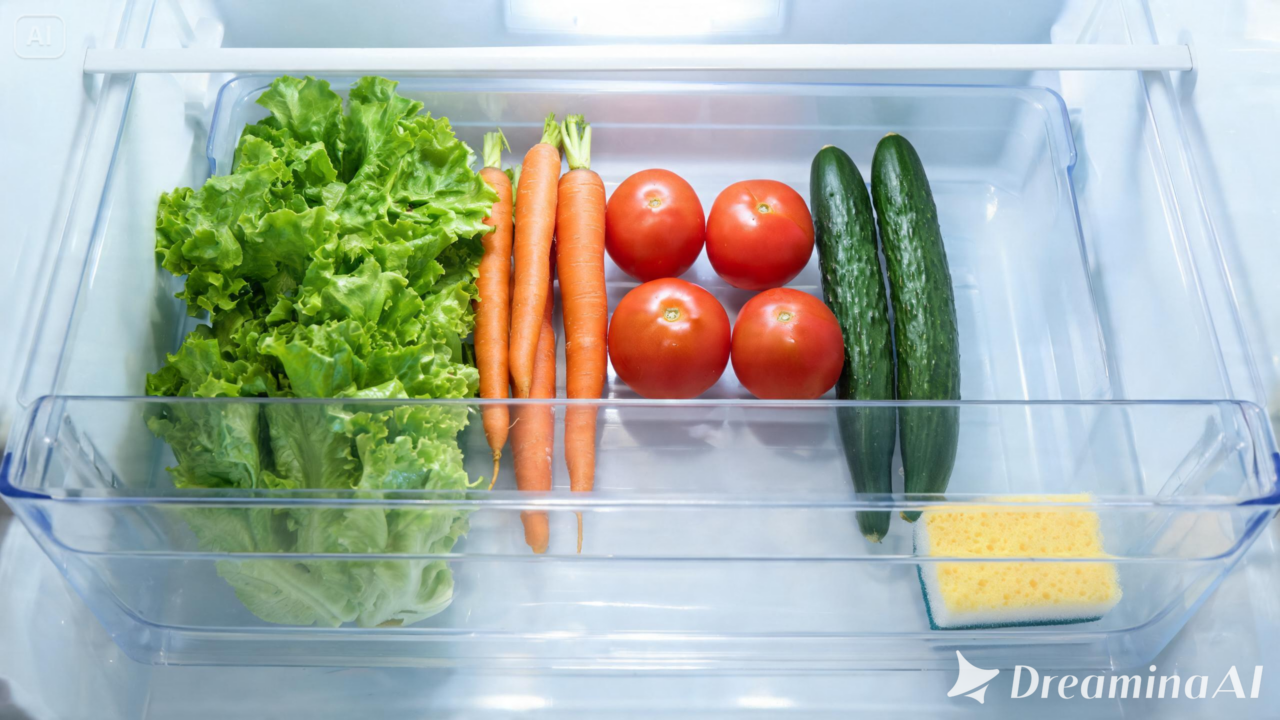 Quer conservar folhas verdes e frutas por mais tempo? Entenda como o truque da esponja seca funciona na gaveta de legumes e evite desperdícios.