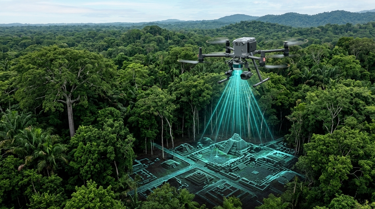O LiDAR utiliza pulsos de laser disparados por aeronaves ou drones para mapear o terreno com alta precisão.