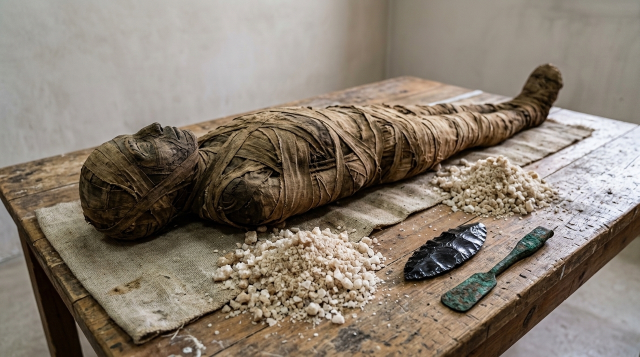 Arqueólogos utilizaram um corpo humano para conduzir esse experimento de arqueologia experimental.