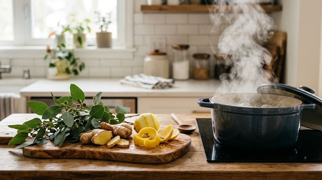 Coloque todos os ingredientes na panela com a água e leve ao fogo até começar a ferver.