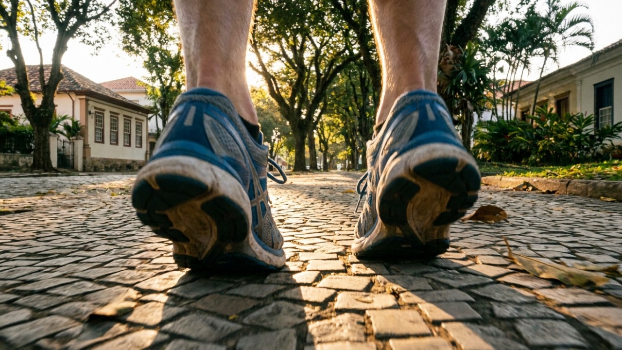 A caminhada rápida é a ferramenta mais acessível para reduzir o estresse crônico. – Imagem gerada por IA