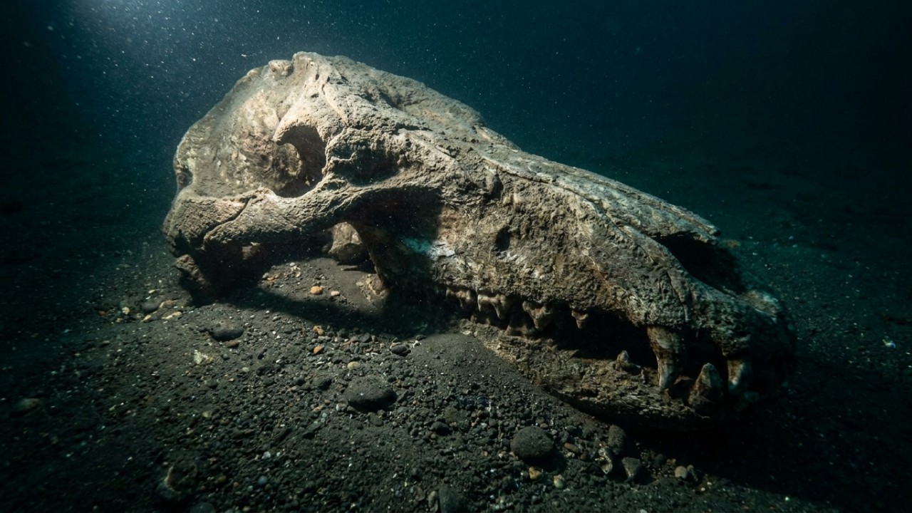 Expedição científica revela cemitério de baleias ancestrais no oceano Índico. – Imagem gerada por IA