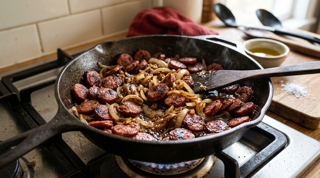 O procedimento é opcional e deve durar apenas dois ou três minutos após a água aquecer, sem cozinhar demais a linguiça