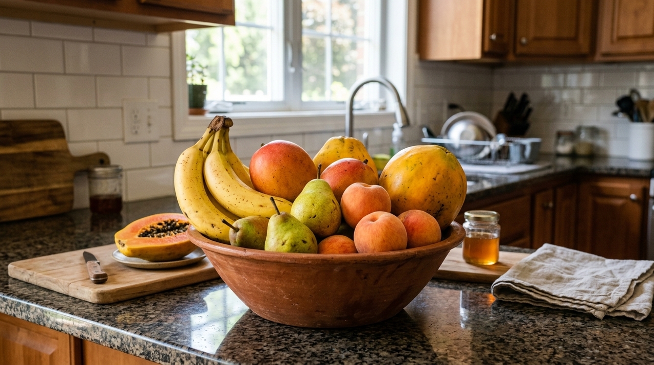 Muitas frutas produzem etileno, um gás natural responsável pelo amadurecimento.