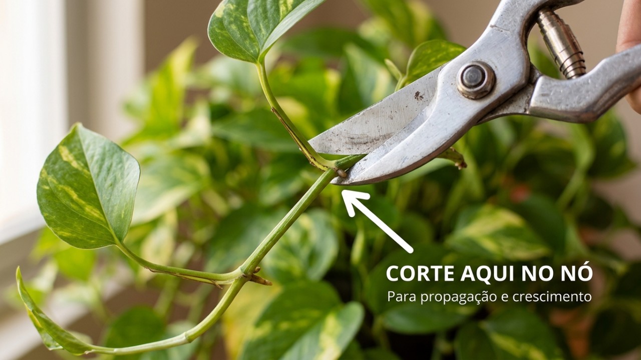 A jiboia é uma escolha prática e exuberante para decorar ambientes internos. – Imagem gerada por IA