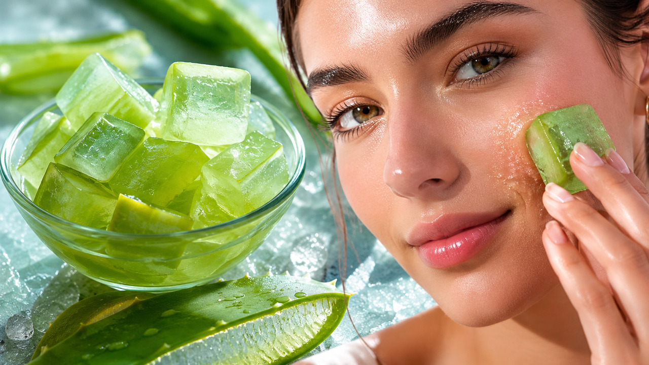 O gel de babosa congelado virou tendência nas redes sociais por unir o efeito refrescante do gelo às propriedades hidratantes da aloe vera