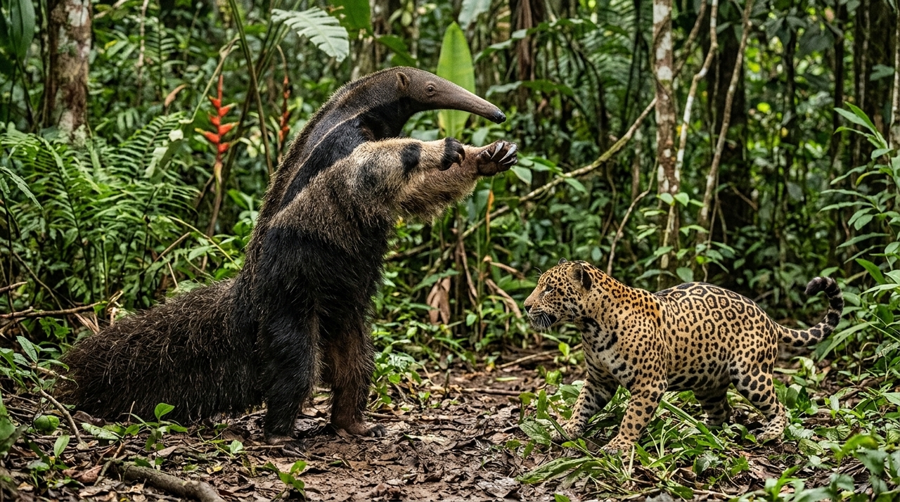 Quando percebe qualquer ameaça aproximando-se na vegetação o mamífero adota imediatamente uma postura de defesa bastante característica.