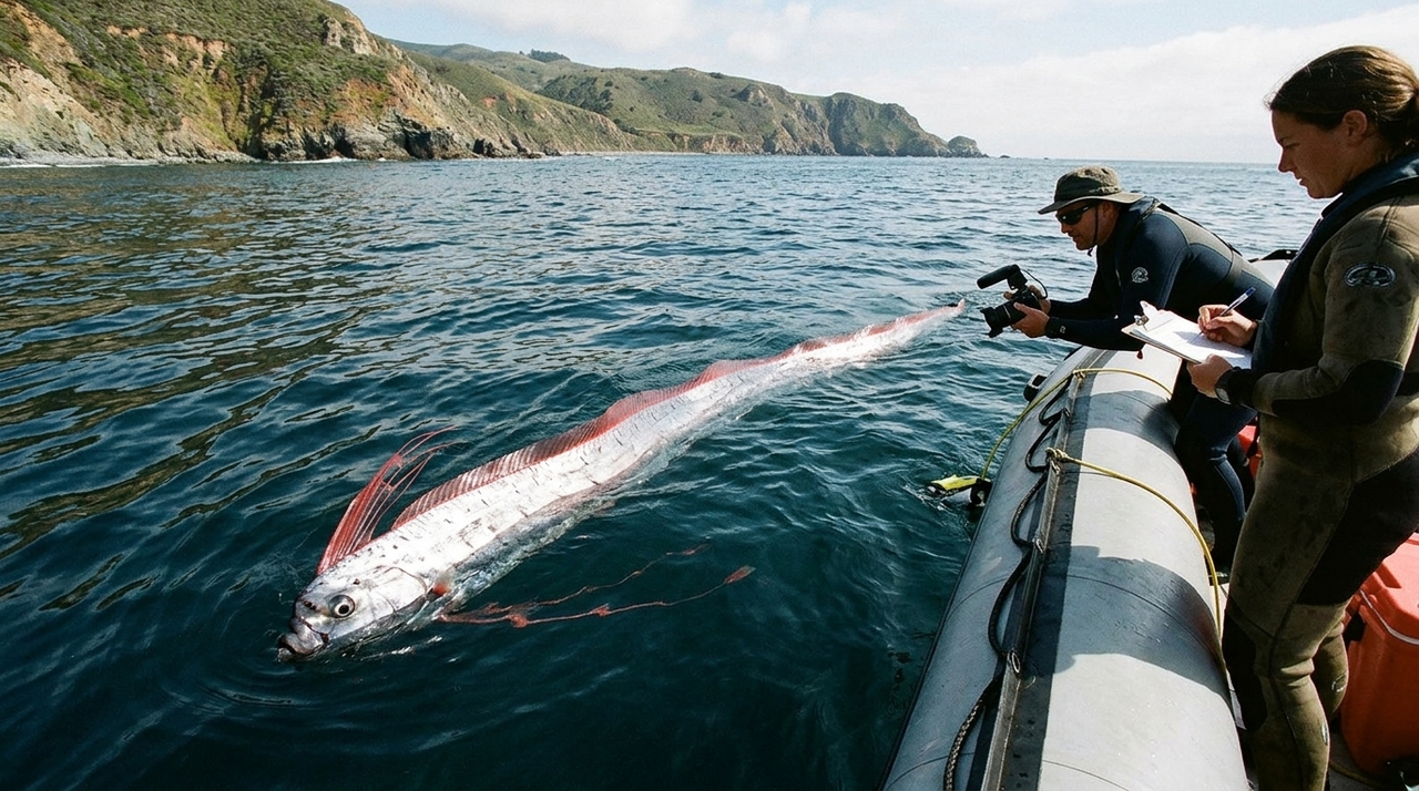 Conhecido cientificamente como Regalecus glesne, o peixe-remo é considerado o peixe ósseo mais longo do mundo, podendo ultrapassar 8 metros de comprimento.