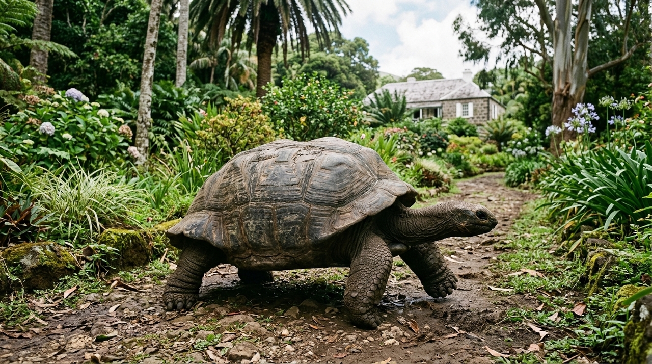 Jonathan vive na ilha de Santa Helena, território britânico no Atlântico Sul, e é reconhecido como o animal terrestre mais velho do planeta.
