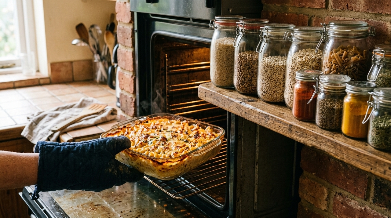 Um refratário seguro deve trazer indicação clara do fabricante, como uso em forno, resistência térmica, borossilicato, vidro temperado próprio ou produto refratário.