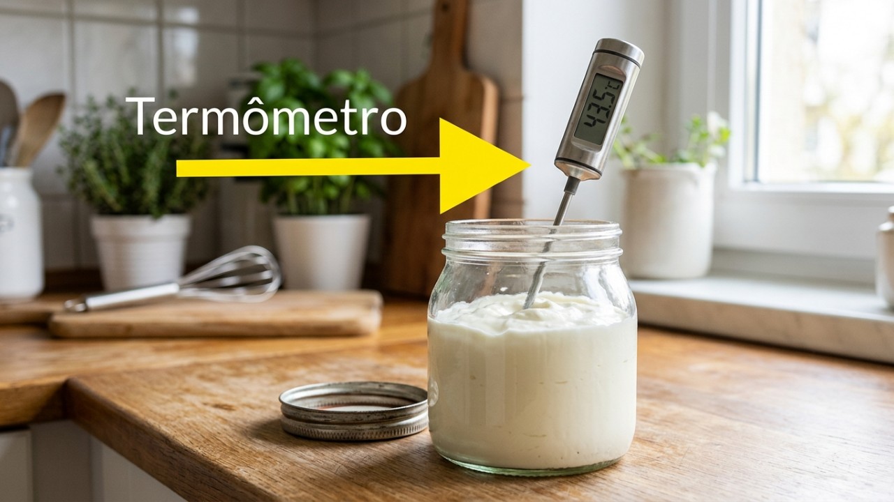 O controle térmico adequado garante um iogurte caseiro mais denso e consistente. – Imagem gerada por IA