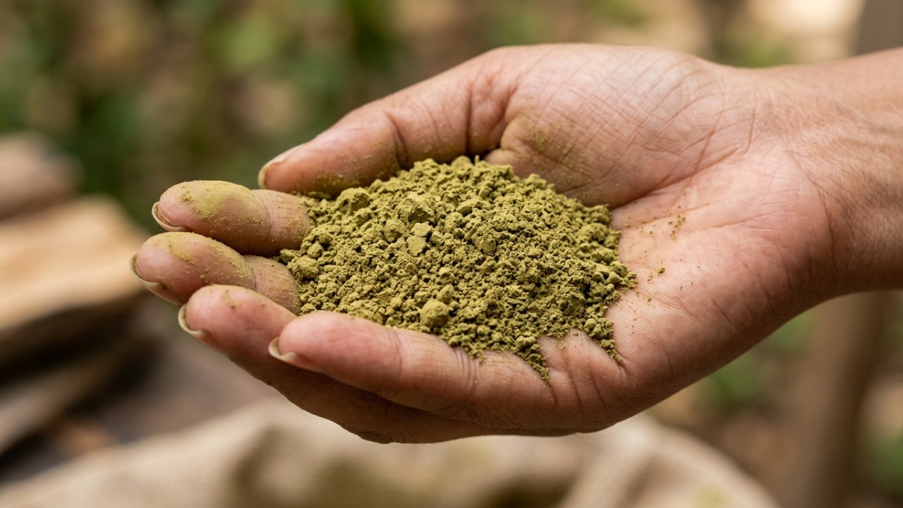 A henna pura oferece uma alternativa natural e duradoura para cobrir os fios brancos. – Imagem gerada por IA
