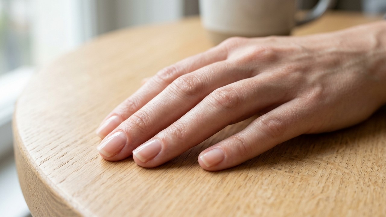 O lixamento correto da borda livre protege as unhas naturais contra a ação de produtos químicos na limpeza. – Imagem gerada por IA