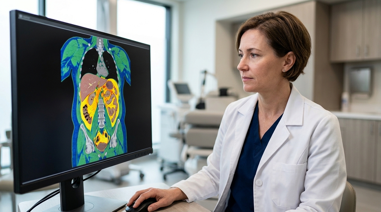 A quantidade de gordura visceral pode ser medida por diferentes métodos, entre eles o DEXA.