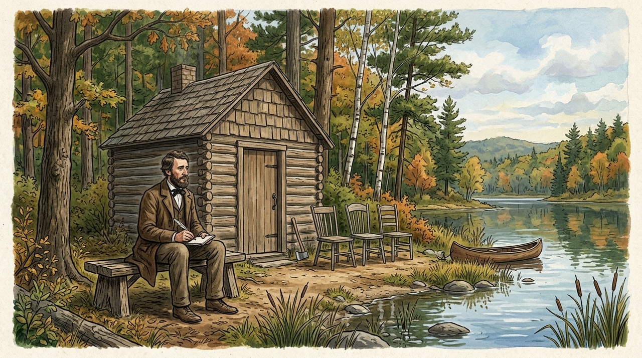 Thoreau considerava a introspecção essencial para uma vida deliberada.