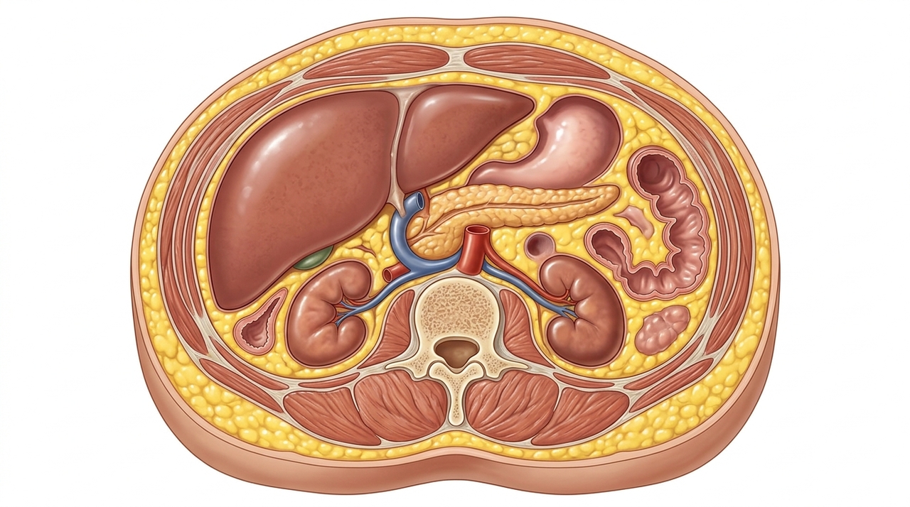 A quantidade de gordura visceral pode ser medida por diferentes métodos, entre eles o DEXA.