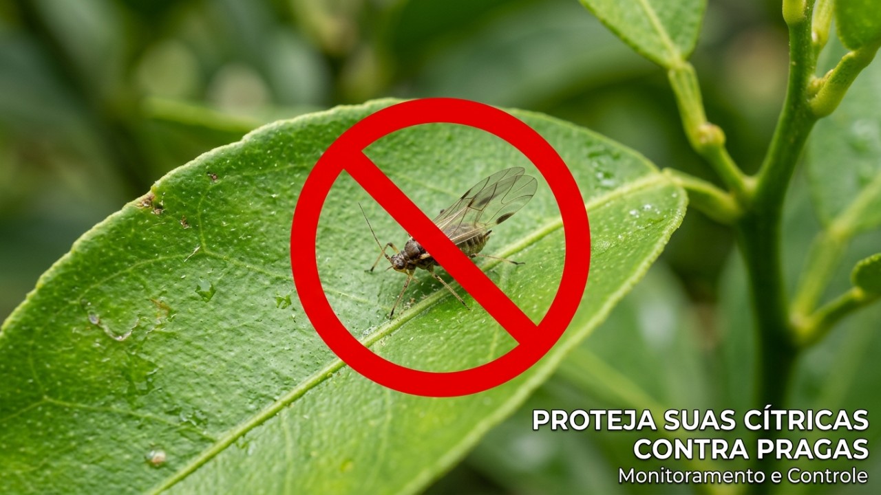 O uso de tiras reflexivas protege seus citros contra pragas de forma natural. – Imagem gerada por IA