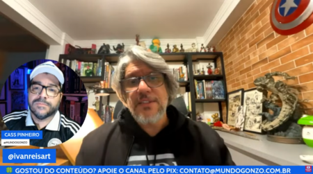 Ivan Reis na live do canal Mundo Gonzo.