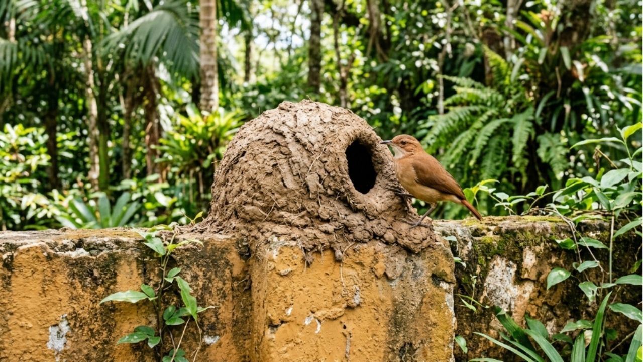 O joão-de-barro escolhe jardins tranquilos e bem cuidados.