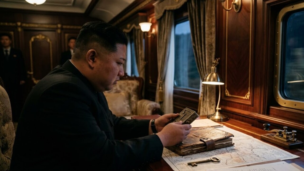 Kim Jong Un se locomovendo de trem