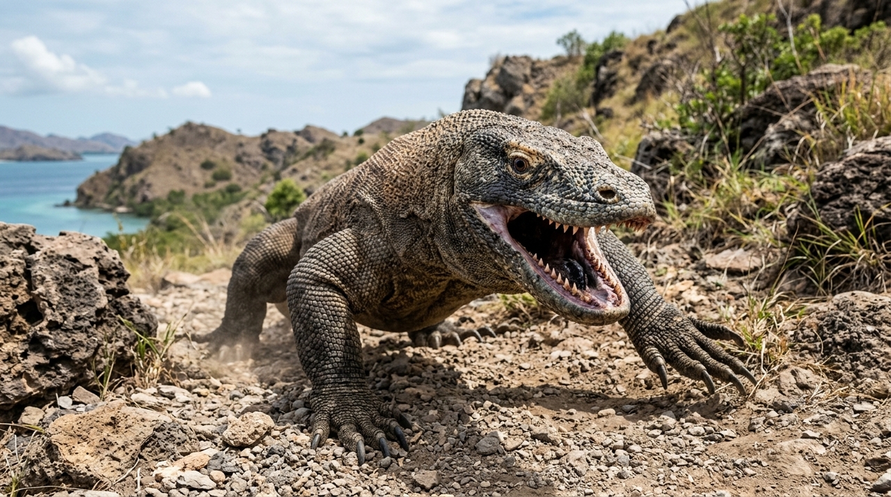 Em 2009, um estudo liderado pelo pesquisador Bryan Fry descreveu glândulas de veneno na mandíbula do dragão-de-Komodo.