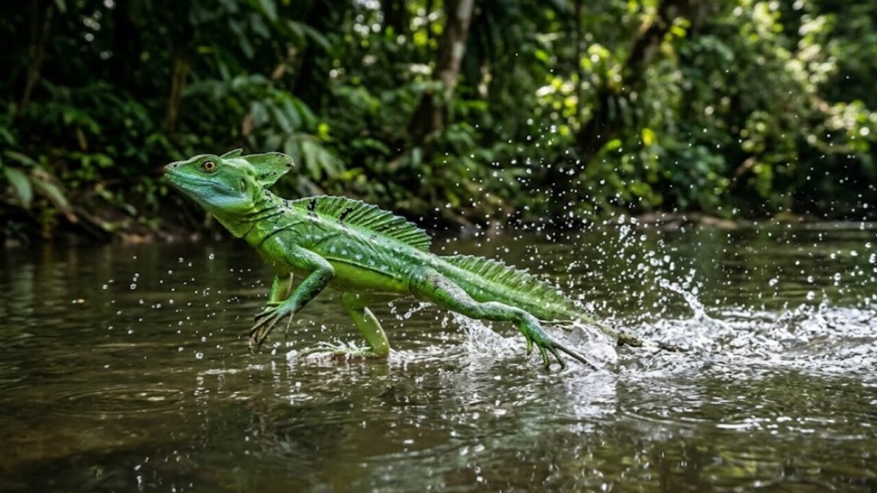 O lagarto-basilisco, popularmente chamado de Lagarto Jesus Cristo, desenvolveu uma estratégia rara para escapar de predadores