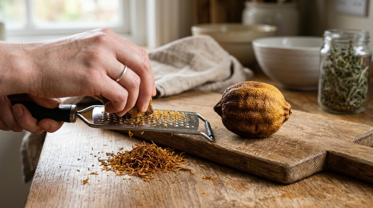 Ao perder água, o limão fica duro e menos adequado para sucos, mas a casca preserva parte dos compostos aromáticos concentrados.