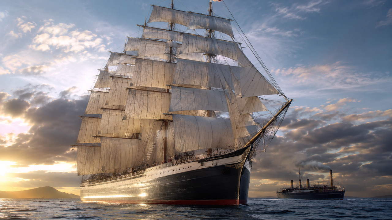 maior veleiro já construído foi o francês France II, um colosso de cinco mastros que marcou a história da navegação no início do século XX