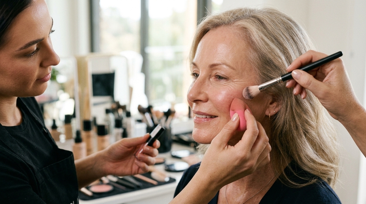 O blush é um cosmético usado para colorir e realçar as maçãs do rosto, disponível em pó, creme e outras apresentações.