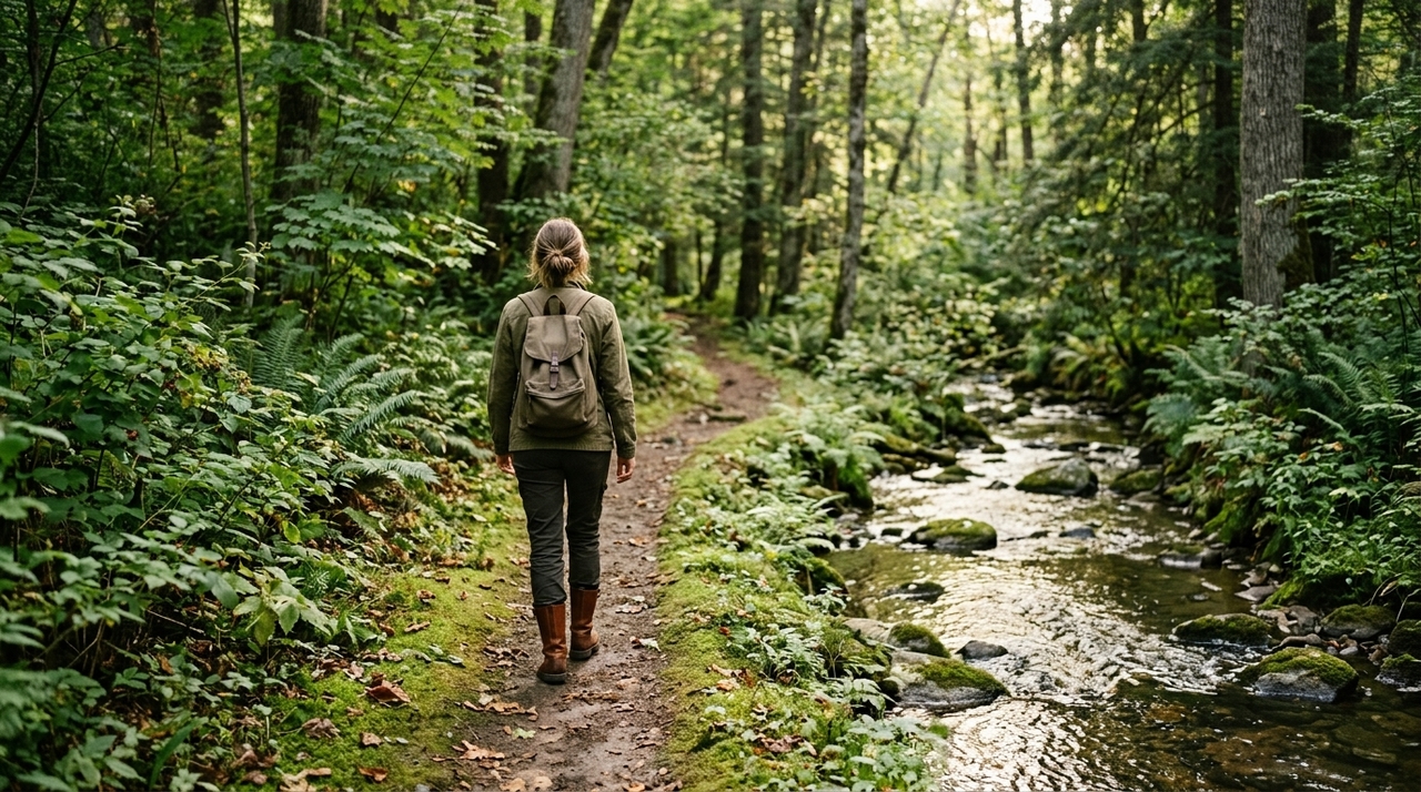 Em “O Caminhar Feliz”, o texto afirma que cada pessoa pode viver com felicidade enquanto estiver ajustada à própria natureza.