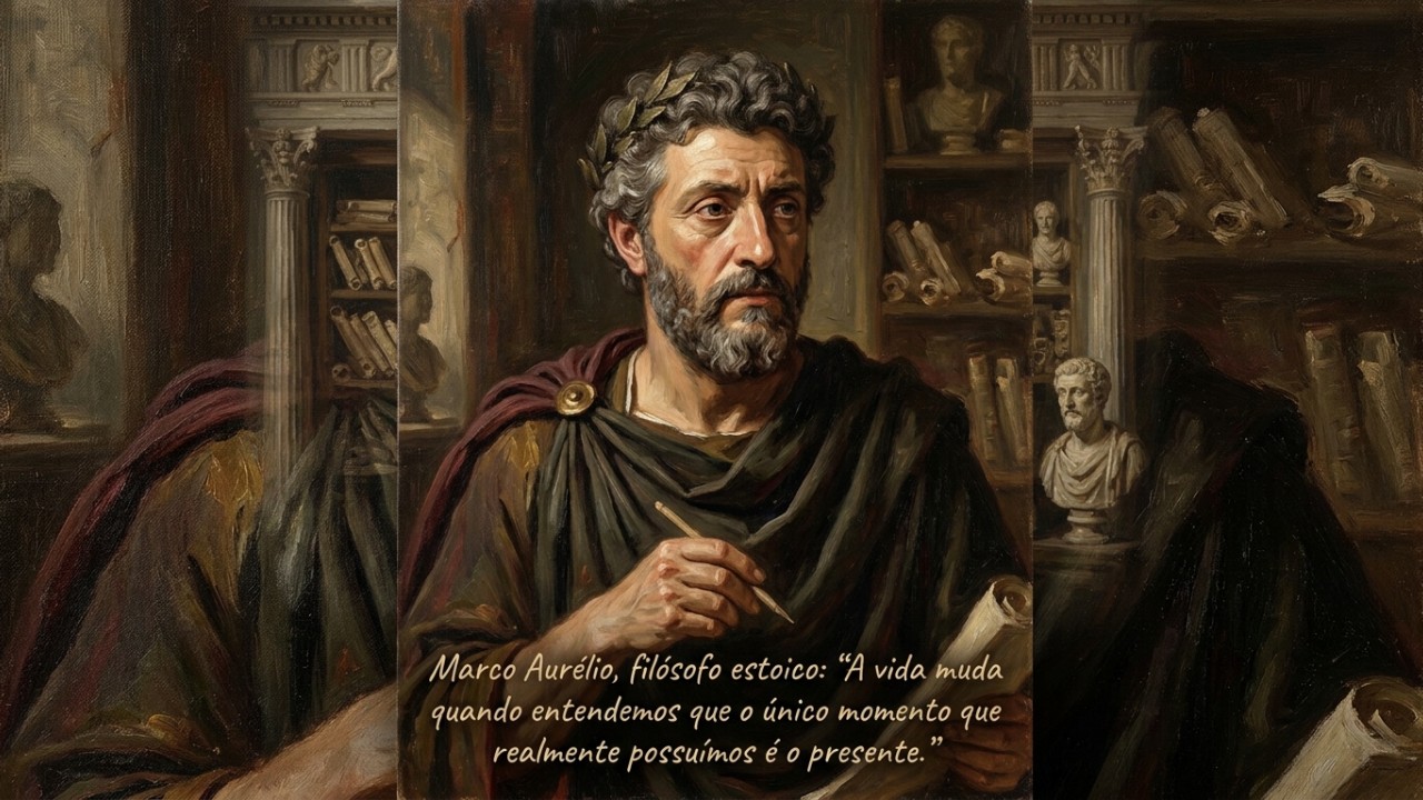 A filosofia estoica nos ensina a dominar o momento presente para encontrar a verdadeira paz interior. – Imagem gerada por IA