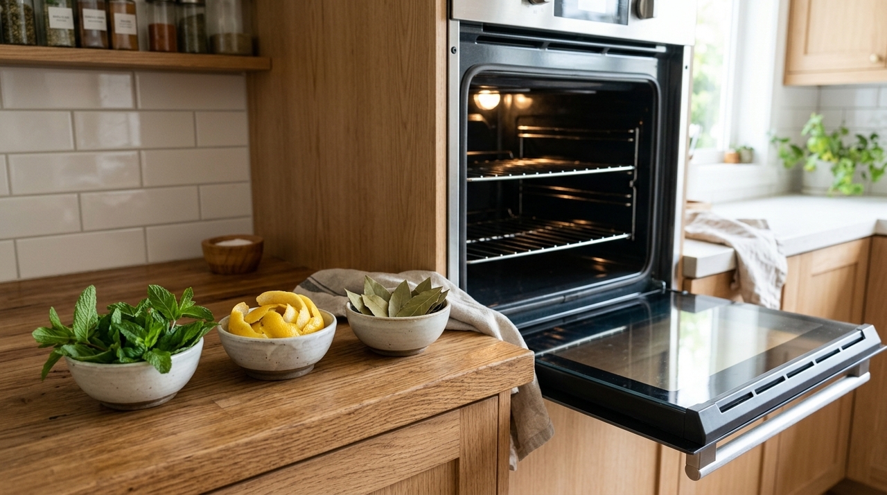 Primeiro, espere o forno esfriar completamente e retire restos de comida, gordura solta e migalhas.