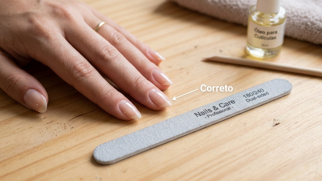 Adotar movimentos contínuos na mesma direção protege as pontas contra microfissuras e garante maior resistência no dia a dia. – Imagem gerada por IA