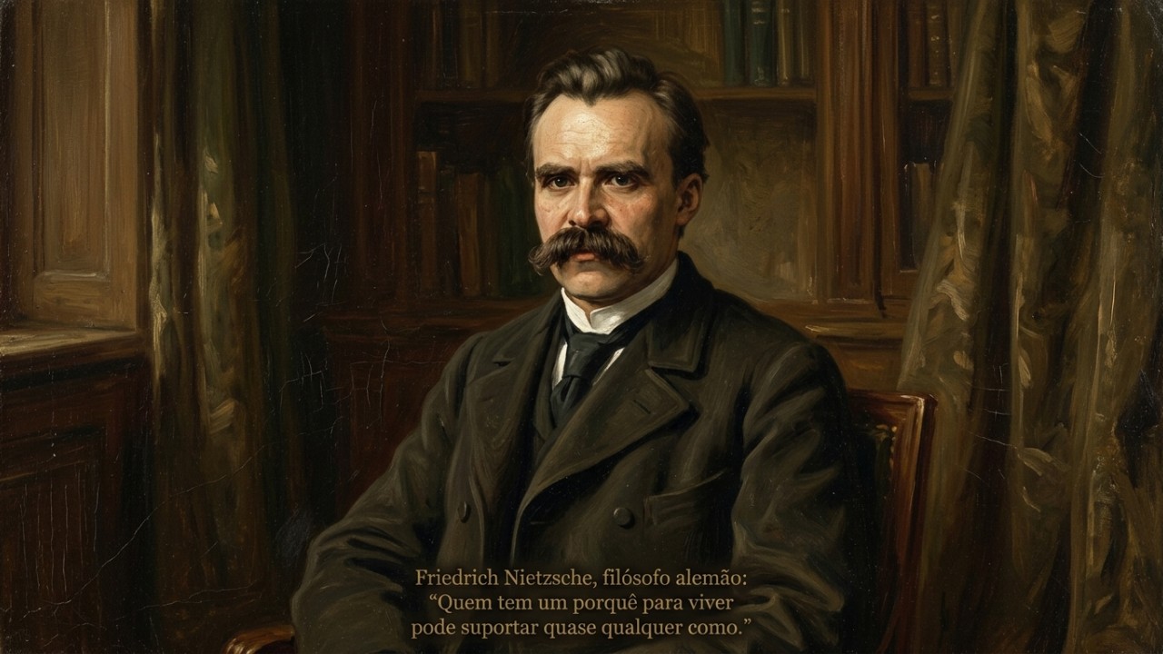A filosofia de Nietzsche oferece ferramentas para encontrar resiliência e propósito diante dos desafios da vida. – Imagem gerada por IA