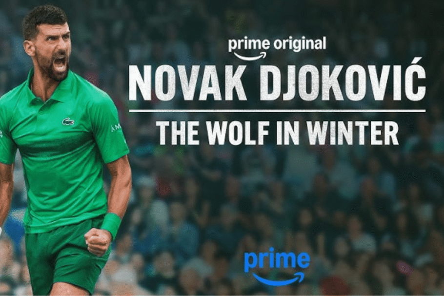 “Novak Djokovic: The Wolf in Winter” retrata a trajetória do tenista Novak Djokovic, que venceu 24 vezes o Grand Slam (Imagem: Reprodução digital | Amazon Prime Video)
