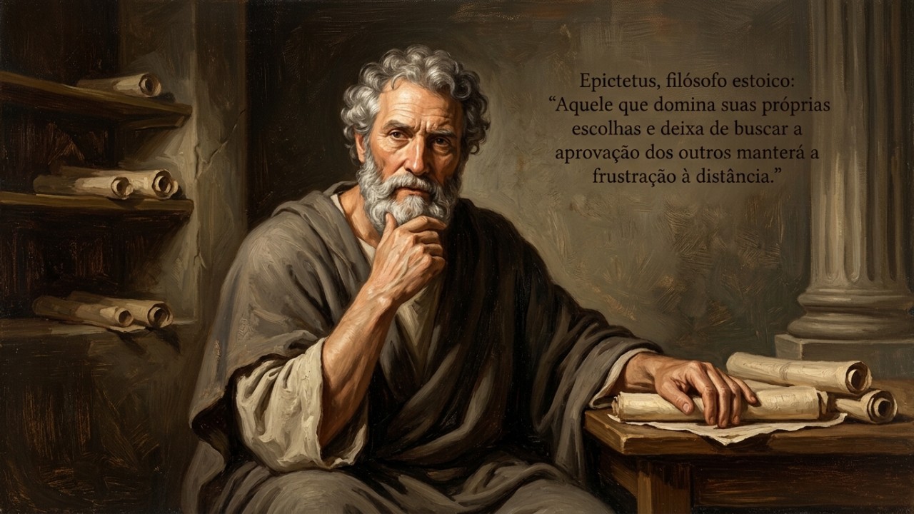 O estoicismo ensina que a verdadeira estabilidade emocional reside apenas nas escolhas sob nosso controle. – Imagem gerada por IA