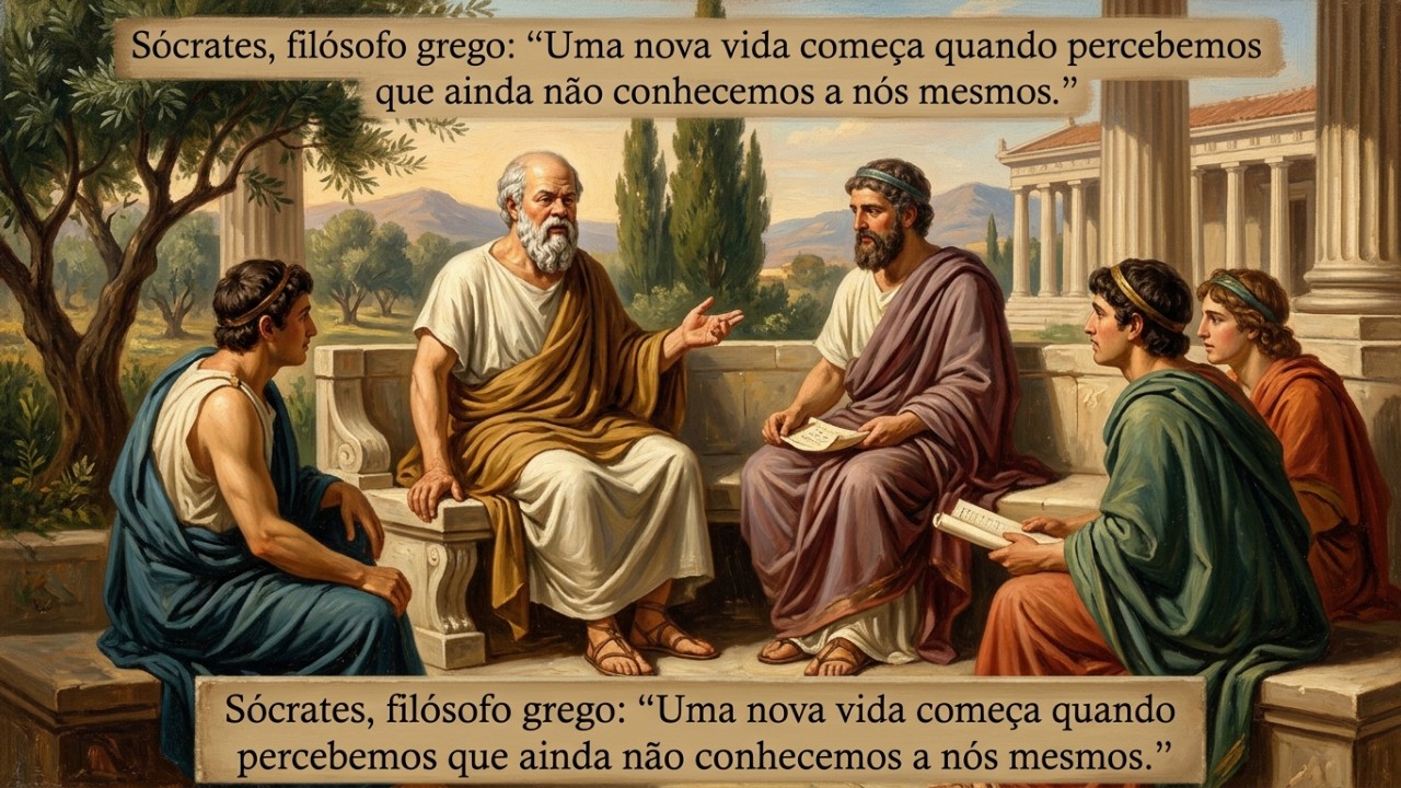 O autoconhecimento socrático é o primeiro passo para uma vida consciente e plena. – Imagem gerada por IA