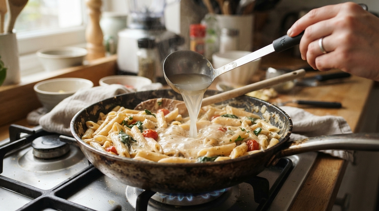 Espaguete, penne, parafuso e outras massas secas podem ser usados, mas o tempo e a quantidade de água mudam conforme o formato e a espessura.