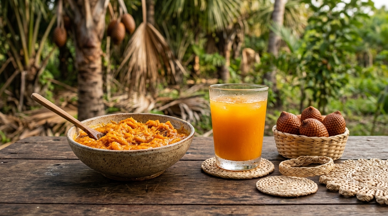 O fruto reúne vitaminas A, B e C, além de cálcio, ferro e proteínas.