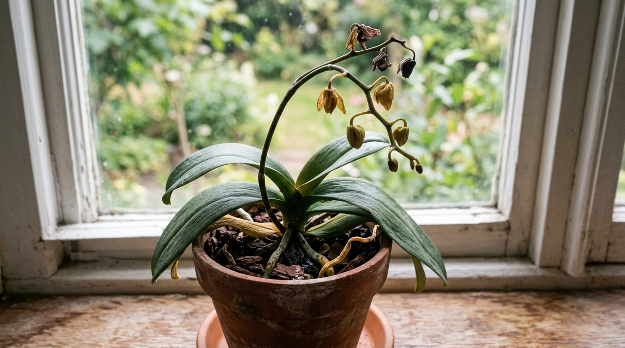 Quando uma orquídea aborta os botões, geralmente está reagindo a um cenário em que não se sente em condições ideais para sustentar a floração.
