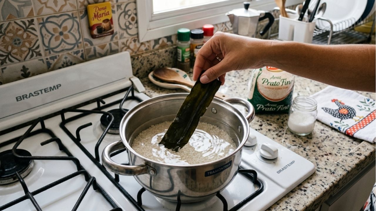 Um pedaço de alga já faz diferença no cozimento.