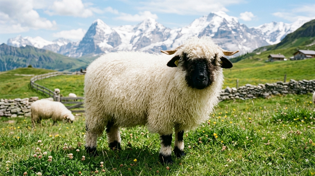 Originária da região de Valais, na Suíça, essa raça chama atenção pela pelagem extremamente volumosa, rosto preto, orelhas escuras e aparência que lembra um verdadeiro bicho de pelúcia.