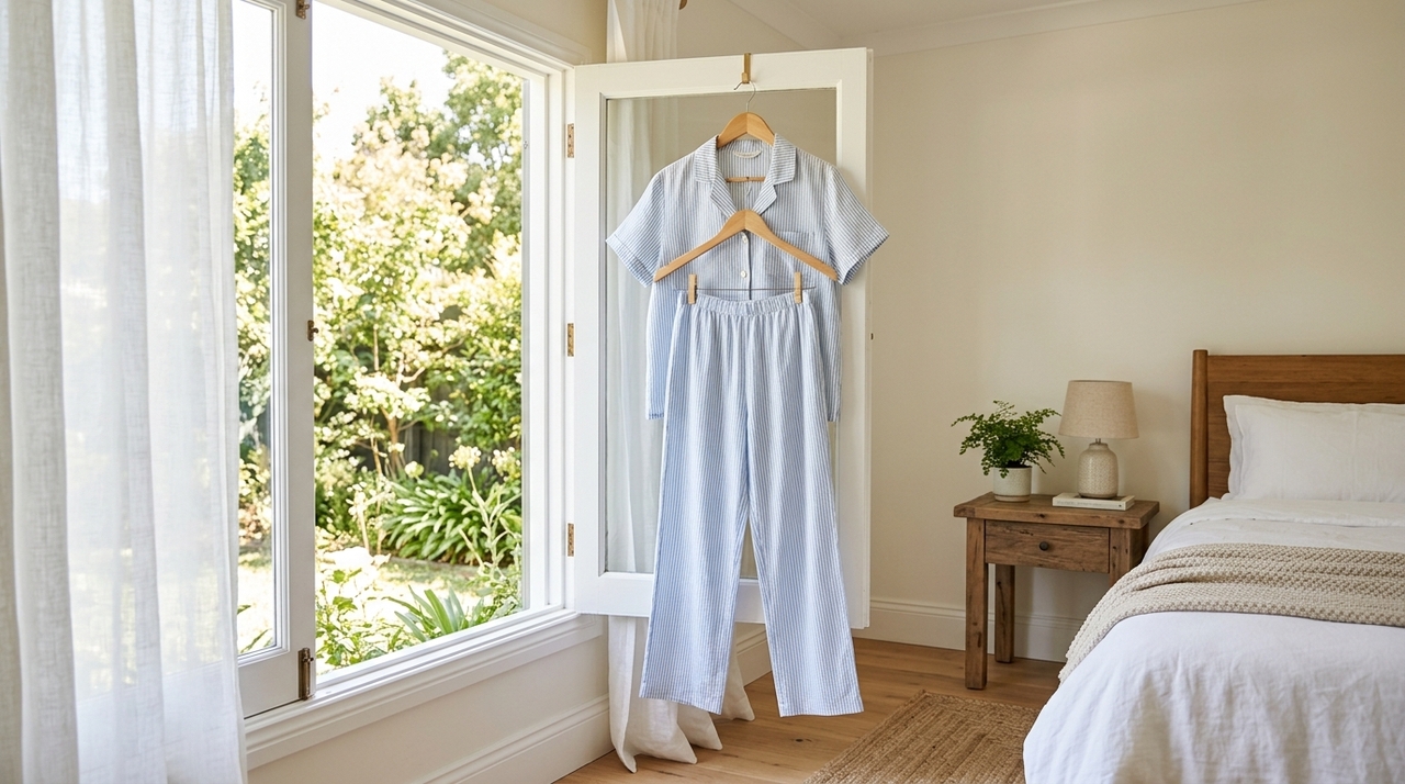 O pijama é uma roupa usada para dormir, geralmente feita para ser leve e confortável.