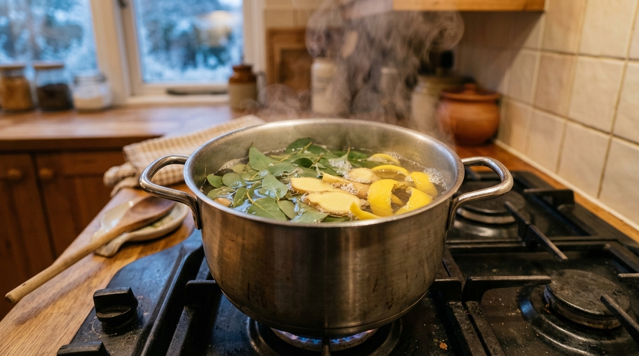 Coloque todos os ingredientes na panela com a água e leve ao fogo até começar a ferver.