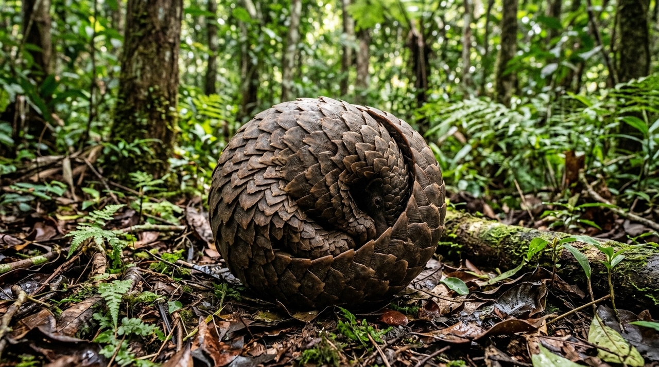 Apesar da aparência semelhante a répteis, os pangolins são mamíferos e possuem hábitos noturnos.