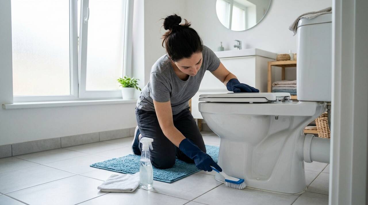 Um produto enzimático próprio para resíduos orgânicos pode ajudar quando o odor permanece nos rejuntes ou em outras superfícies compatíveis