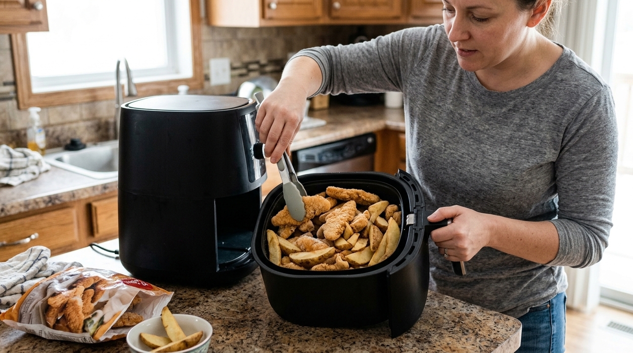 A tecnologia da fritadeira sem óleo se baseia em um fluxo constante de ar quente que circula em alta velocidade ao redor dos alimentos.