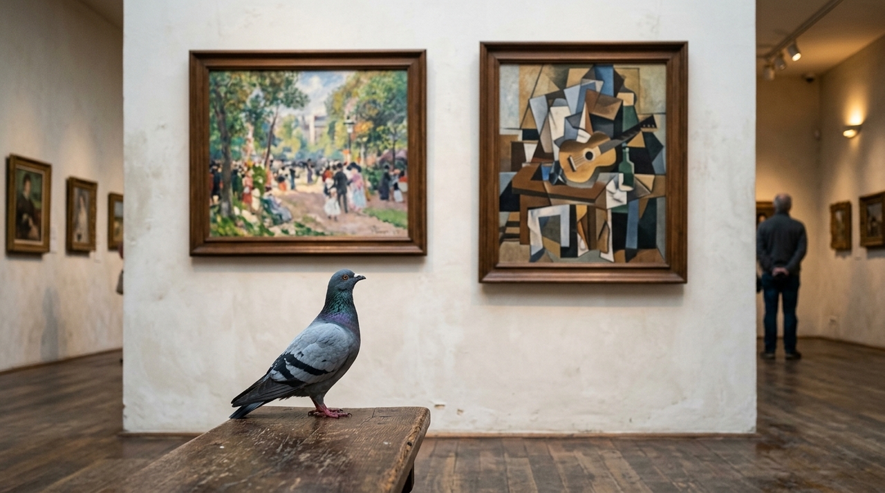 Durante os testes, cada pombo recebia uma recompensa ao selecionar corretamente o grupo de pinturas correspondente.