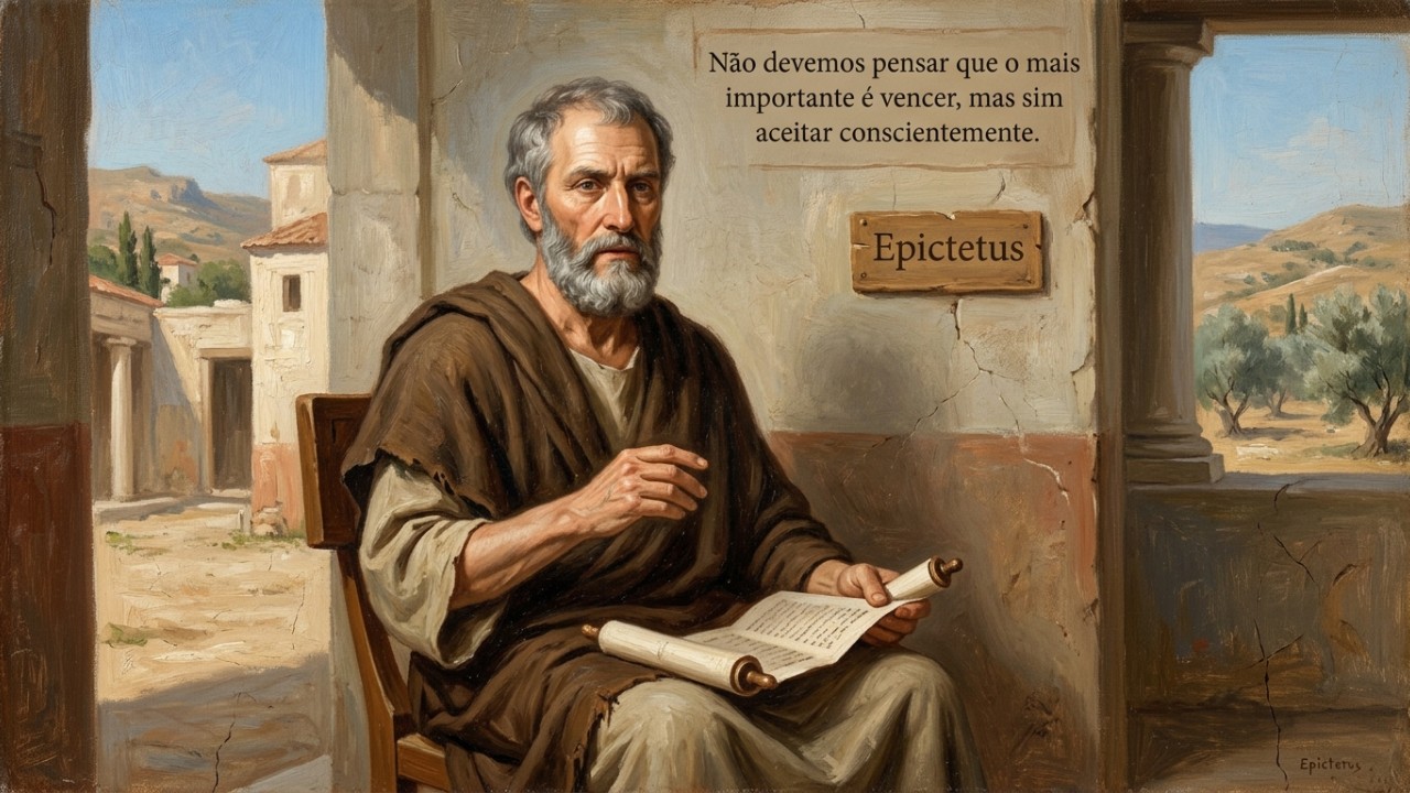 A filosofia de Epicteto oferece o equilíbrio necessário para transformar a pressão diária em resiliência. – Imagem gerada por IA